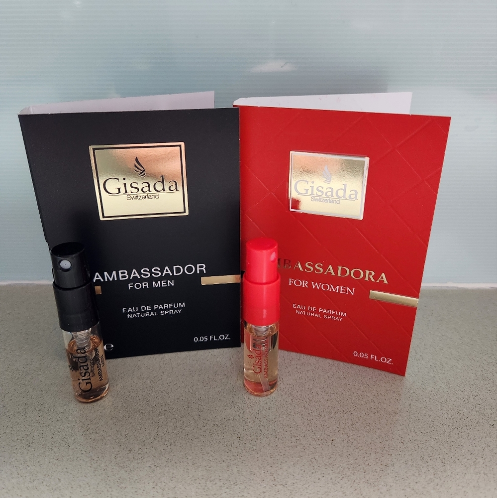 Gisada Ambassador Women & Ambassador Men Eau De Parfum - 2 Sample Vials